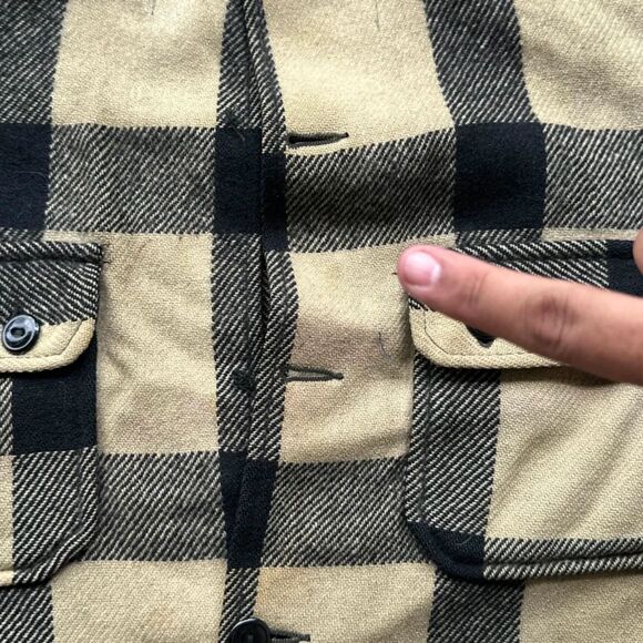 Vintage 60s Chippewa Wool Plaid Tartan Button Shirt Size S/M - Picture 4 of 9